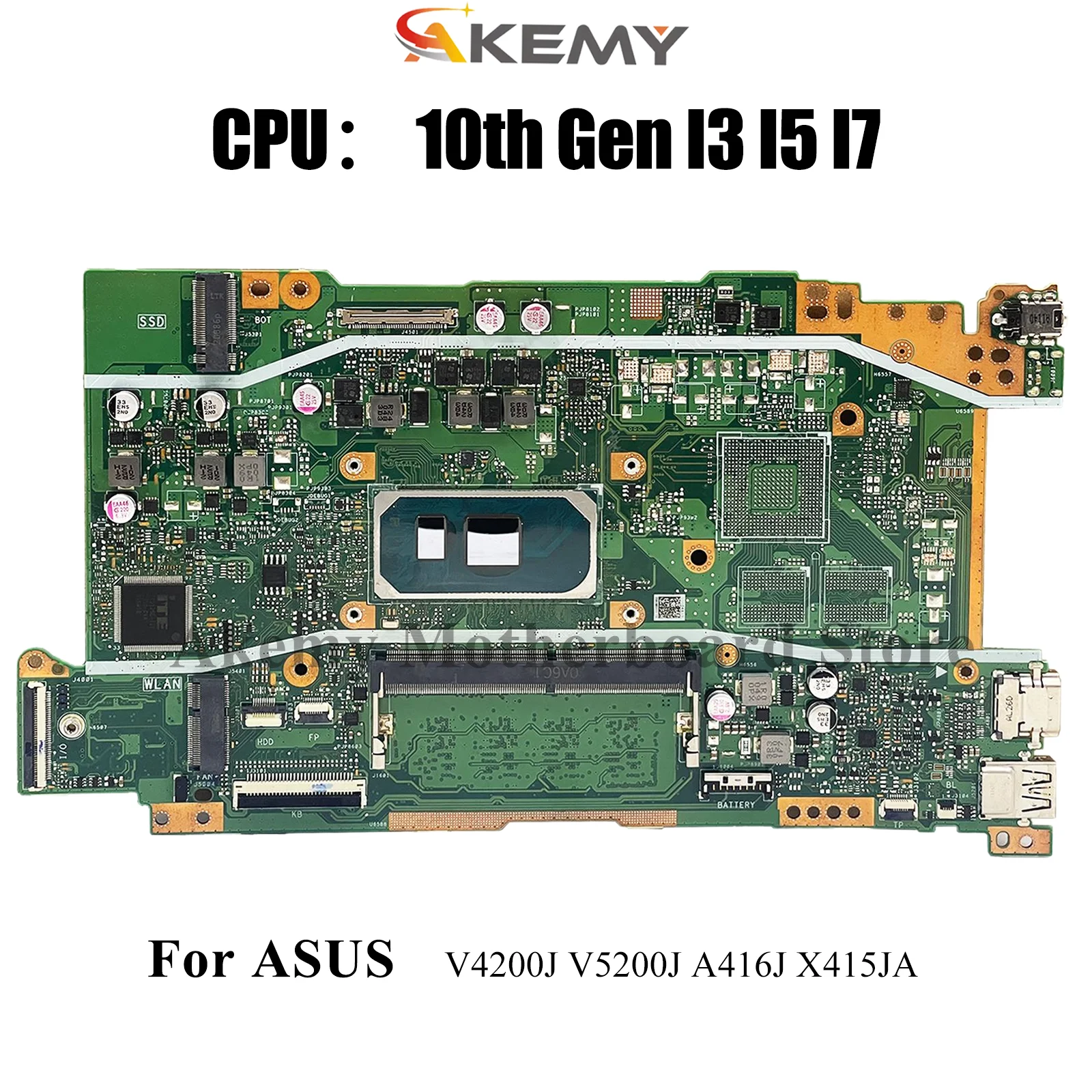 

X415JA Laptop Motherboard For ASUS VivoBook X415J X415JA X415JP X415JAB V5200J V4200J X415JF A416J Mainboard With I3 I5 I7 CPU