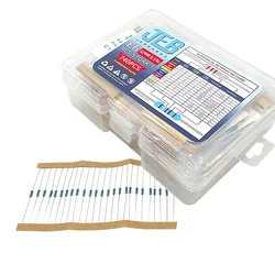 740PCS 1/4W Resistor Kit 37 Values Resistor Assortment 1Ω~1MΩ 0.25W 1% 5% Metal Film Resistors for DIY Projects and Experiments