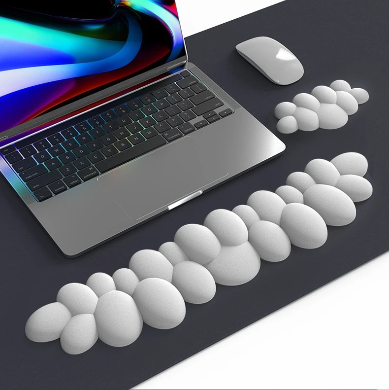 Kieselsteinförmige Silikon-Handballenauflage, ergonomische Schreibtischunterlage für Büro und Gaming, 7 Farben, 3 Konfigurationen – Detail 6