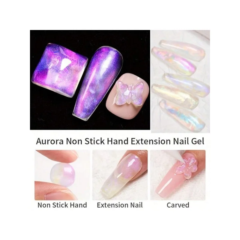 قلم جل منشئ الشفق القطني ، جيل Canving 3D Memaid Giter ، جل صلب ، 1 جل نمذجة يدوي غير لاصق ، بحاجة إلى مصباح LED فوق بالآشعة فوق البنفسجية