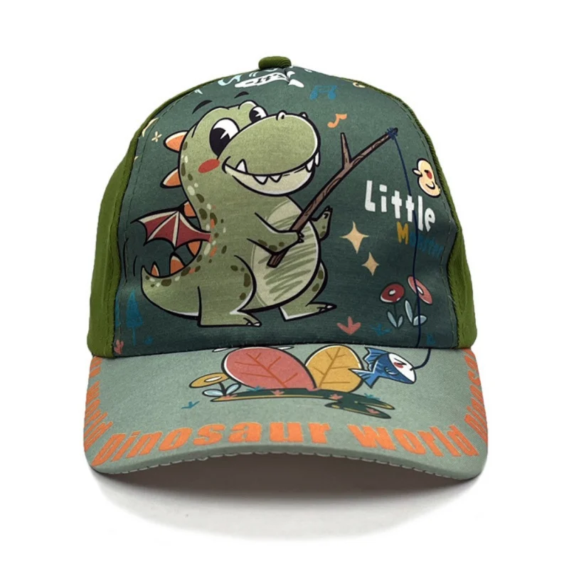 2-8Y Children Baseball Hat Childish Cartoon Print Baseball Caps Toddler Outdoor Adjustable Sun Hat Casual Peaked Hat Accessories