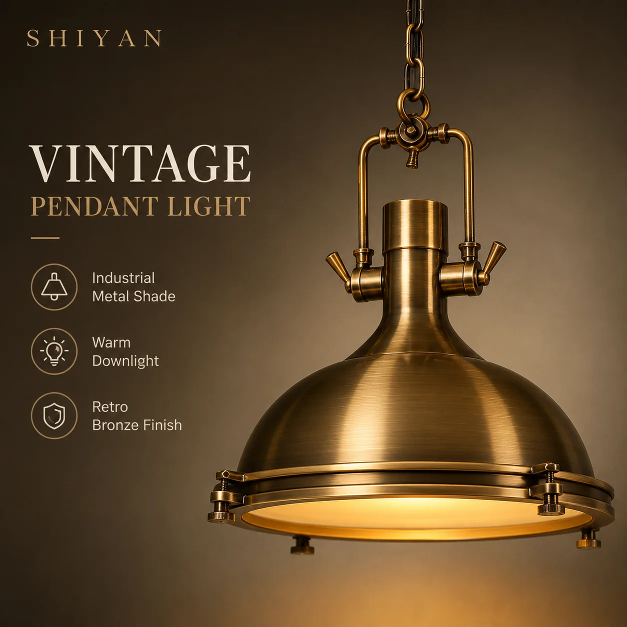 SHIYAN Amerykański Retro Industrialny Żyrandol do Dekoracji Domu, Metalowy Lampa Wisząca do Salonu, Loftu, Kuchni, Baru, Ochrona Oczu