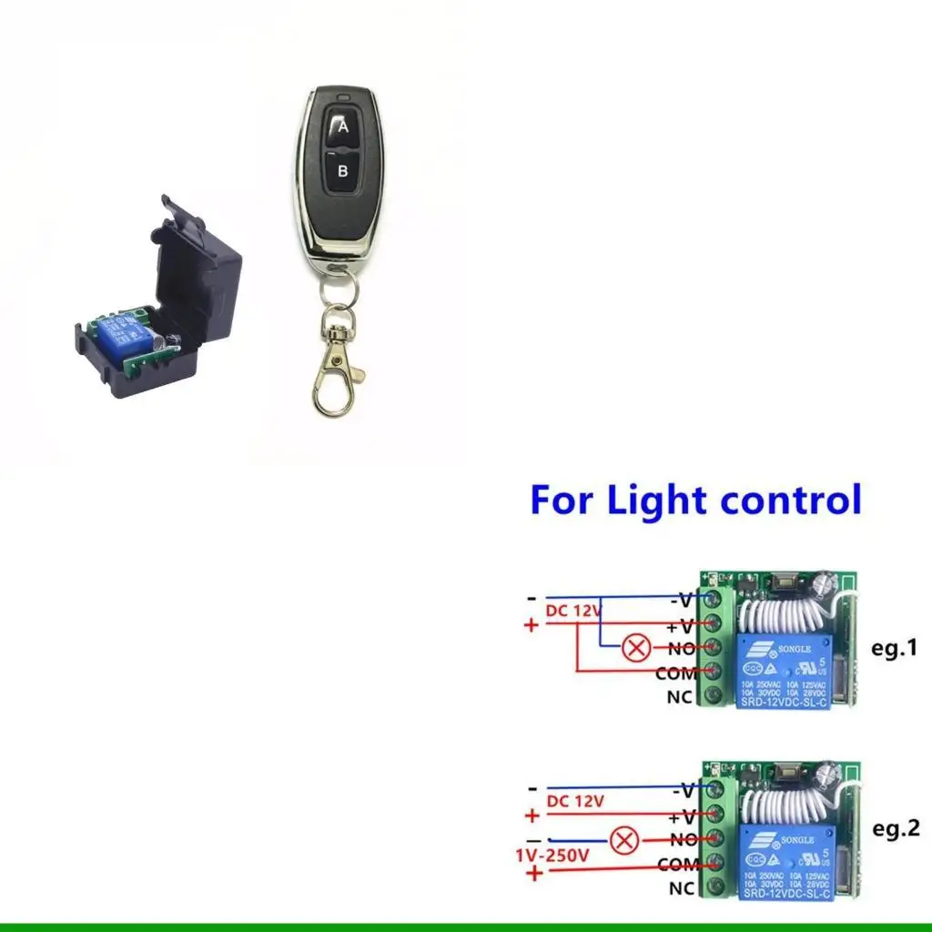 U55C Wireless Remote Control Receiver Transmitter 12V 1CH for Gate Contr