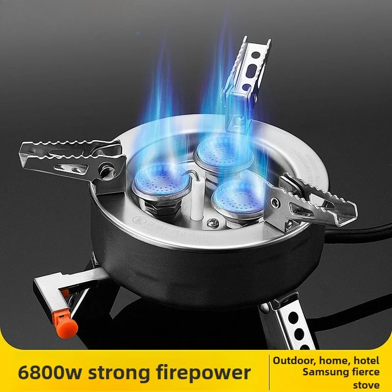 

Blue Fire Copper Core Gas Stove Portable Folding Windproof Gas Stove Picnic Equipment 3-core Stove Cassette