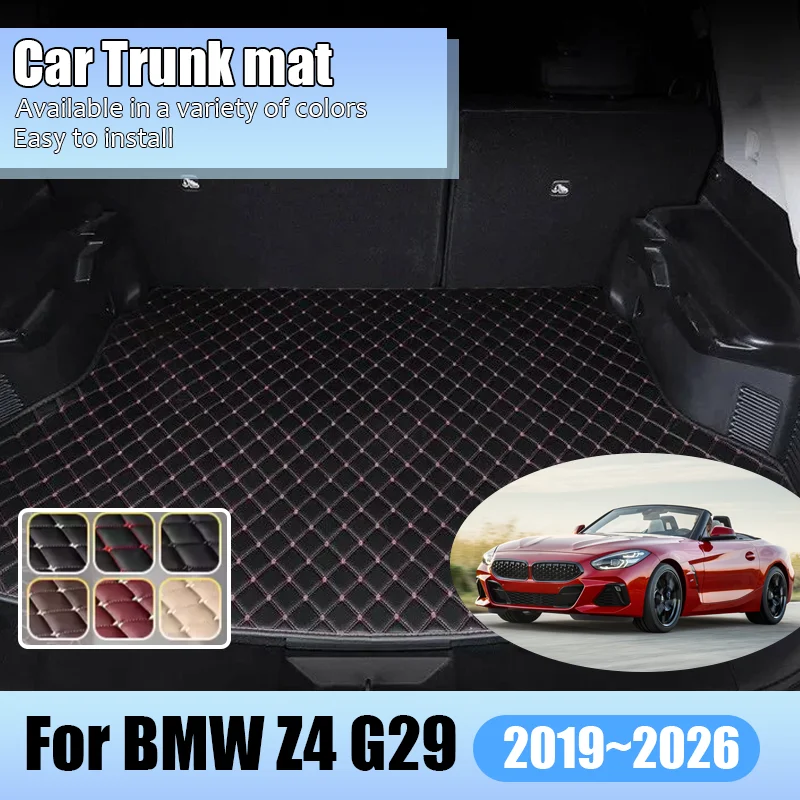 For BMW Z4 G29 2019~2026 2020 Car Rear Trunk Mats Cargo Storage Liner Carpet Protection Leather Pad Cushions Auto Accessories