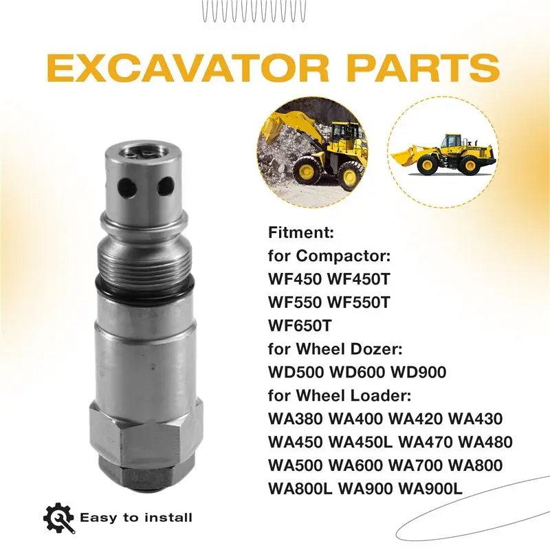 A peça de substituição principal da válvula de alívio 421-43-27460 da bomba hidráulica da máquina escavadora B17B se encaixa para carregadeiras Komatsu WA420 WA800