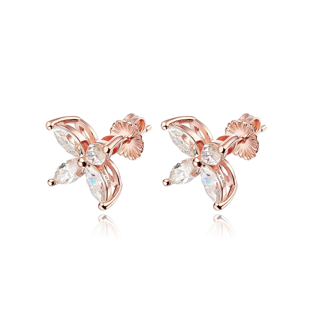 Kolczyki sztyfty i naszyjnik TBCYD Clover Horse Eye 3x6mm z moissanitem dla kobiet, srebro próby S925, diamenty markiza w kolorze D, kolczyki i zawieszki. — zdjęcie 6