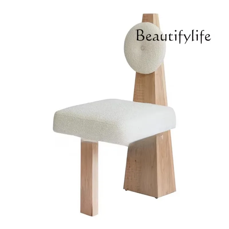X36 Nordic Dining Chair Designer Creative Lamb Wool Special-shaped Desk Chair Hotel Cafe Homestay Medieval Chair
