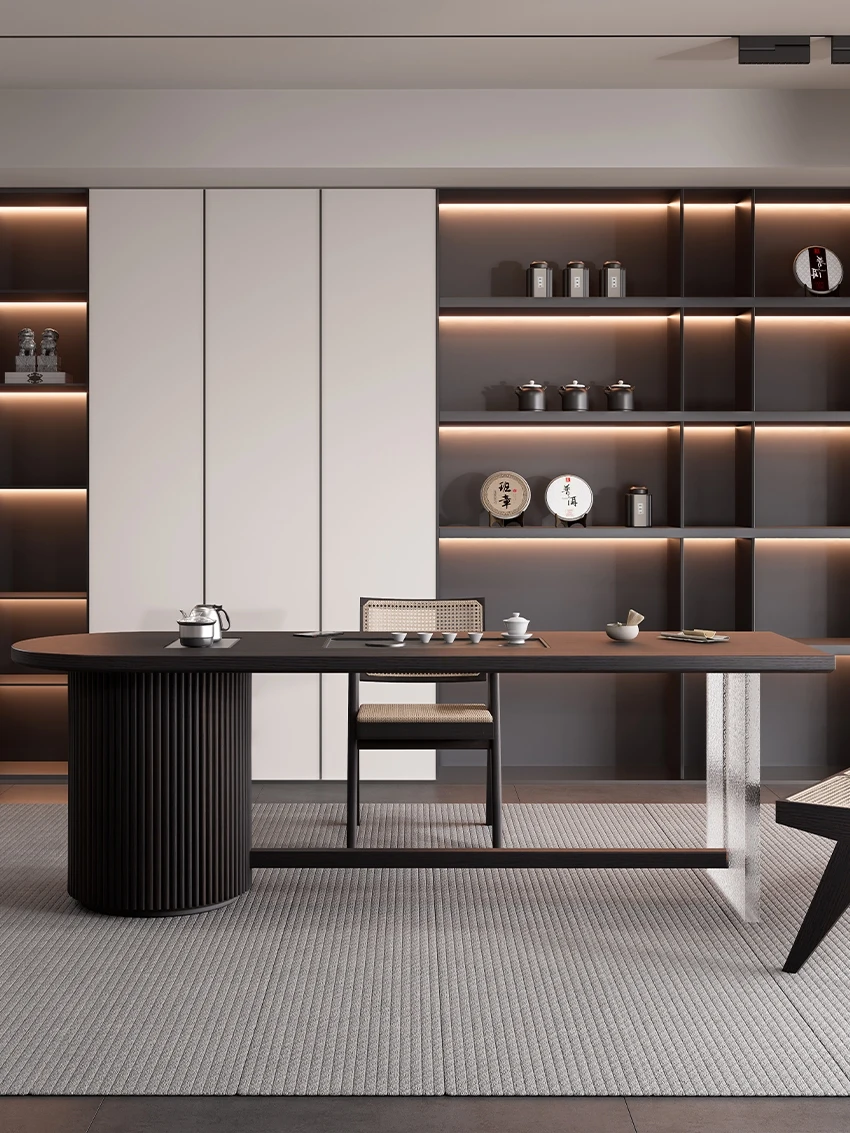 Q Tea table, tea table, kettle, integrated built-in office, acrylic new Chinese style