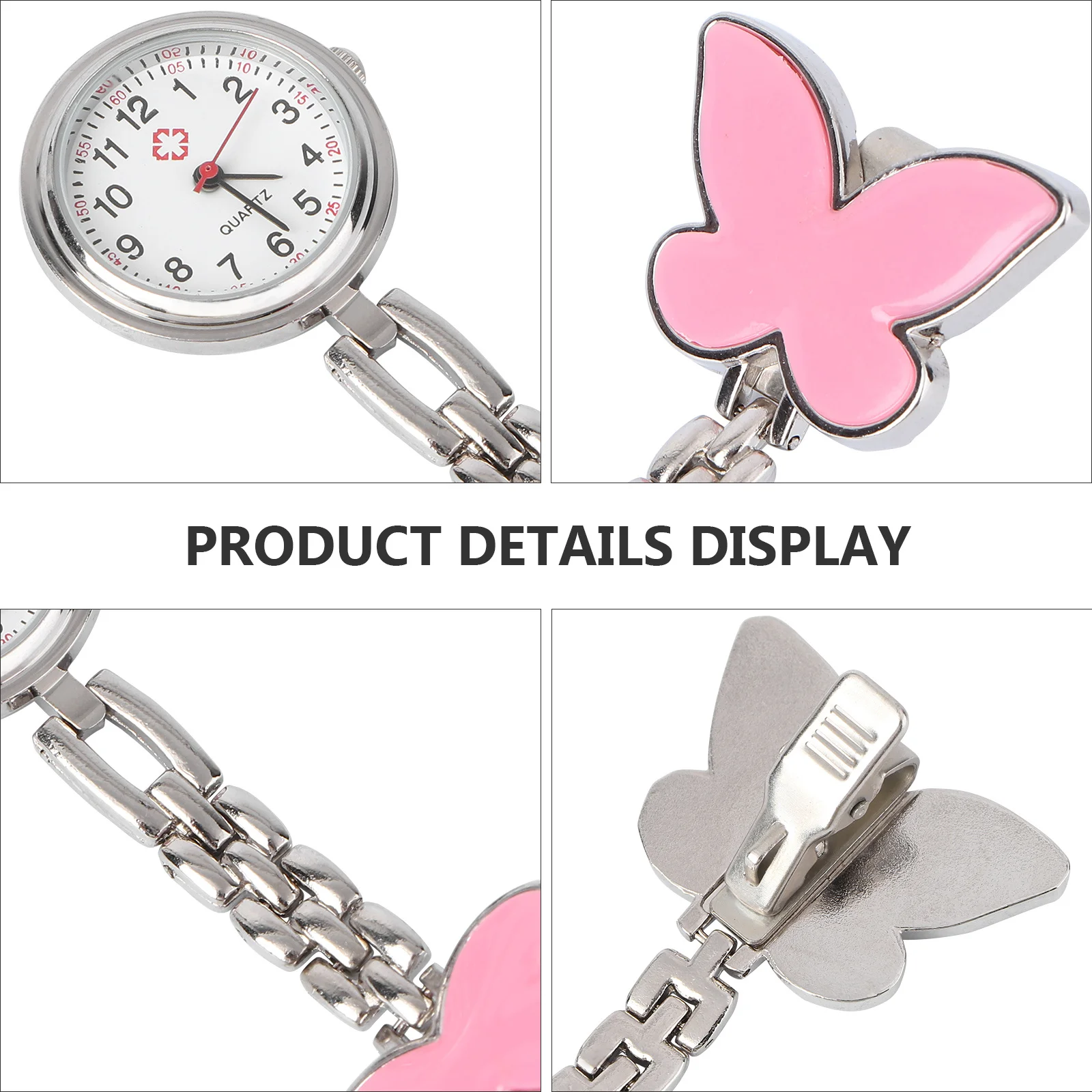 ممرضة ووتش بروش الوردي أسلوب بسيط الطبية المحمولة ساعة الجيب دبوس الأمن للأطباء الممرضات مستشفى الاستخدام الطبي