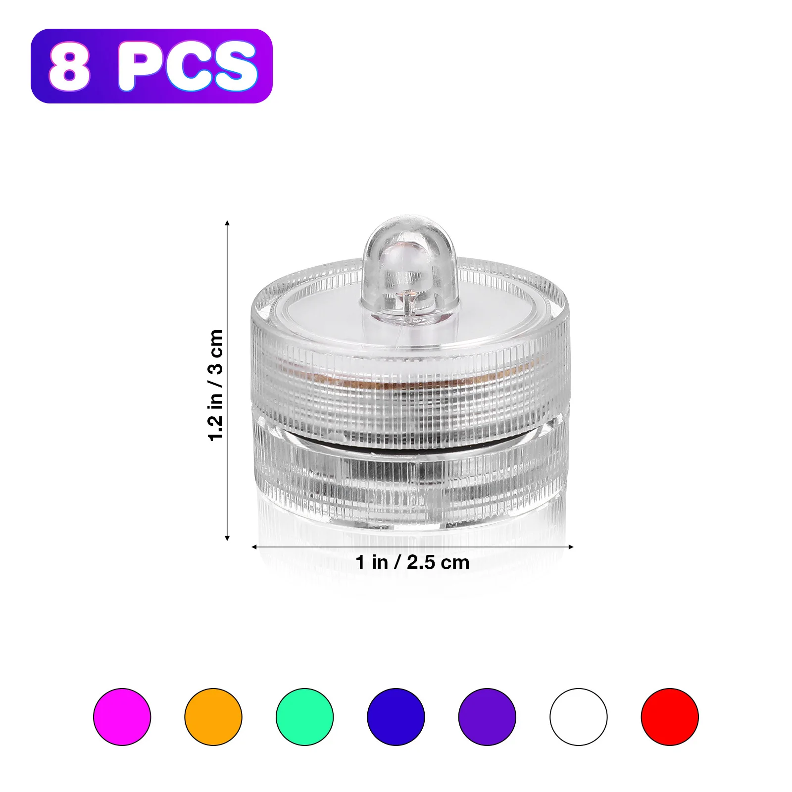 ไฟ LED อิเล็กทรอนิกส์ 8 ชิ้น เปลี่ยนสีได้หลายสี สำหรับงานฉลองวันเกิด งานปาร์ตี้ สร้างบรรยากาศ