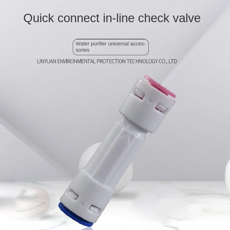 

1/4 "Вставной обратный клапан для обратной воды, обратный клапан системы обратного осмоса, прямой обратный стопор, односторонний, линейный, быстрый, нажимной