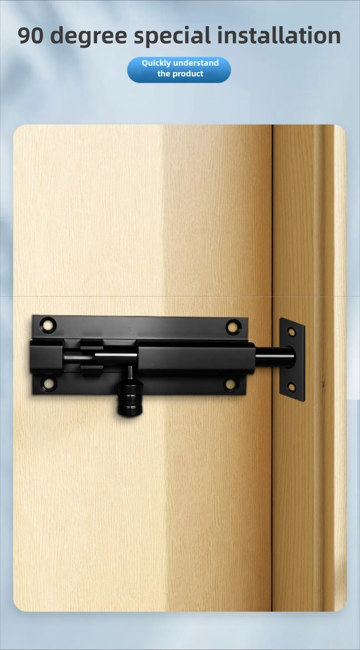 Aluminiumlegierung Türsicherheitsschloss Fensterriegel Hochbelastbar Verstärkter Schiebetor-Turmriegel Verschluss Haushaltsbeschlag – Detail 4