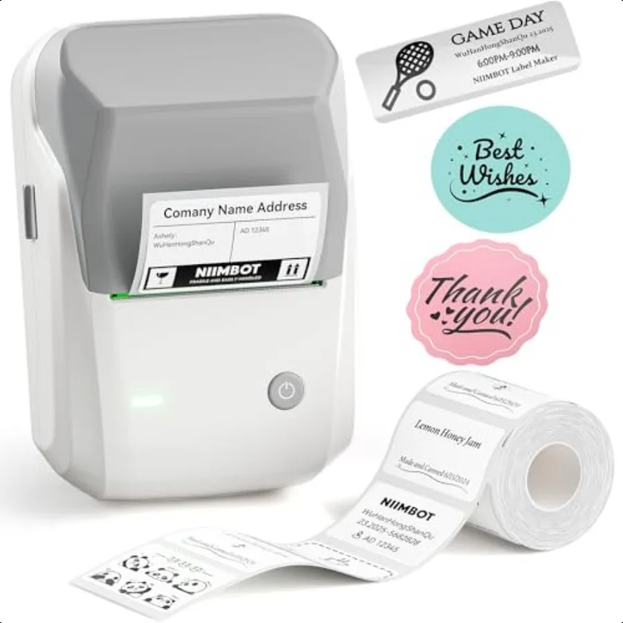 

B1 Label Maker hine with Tape Thermal Label Printer Easy to Use for Office Home Busin 2 Inch Label Maker with 2'' x1.18'' Label