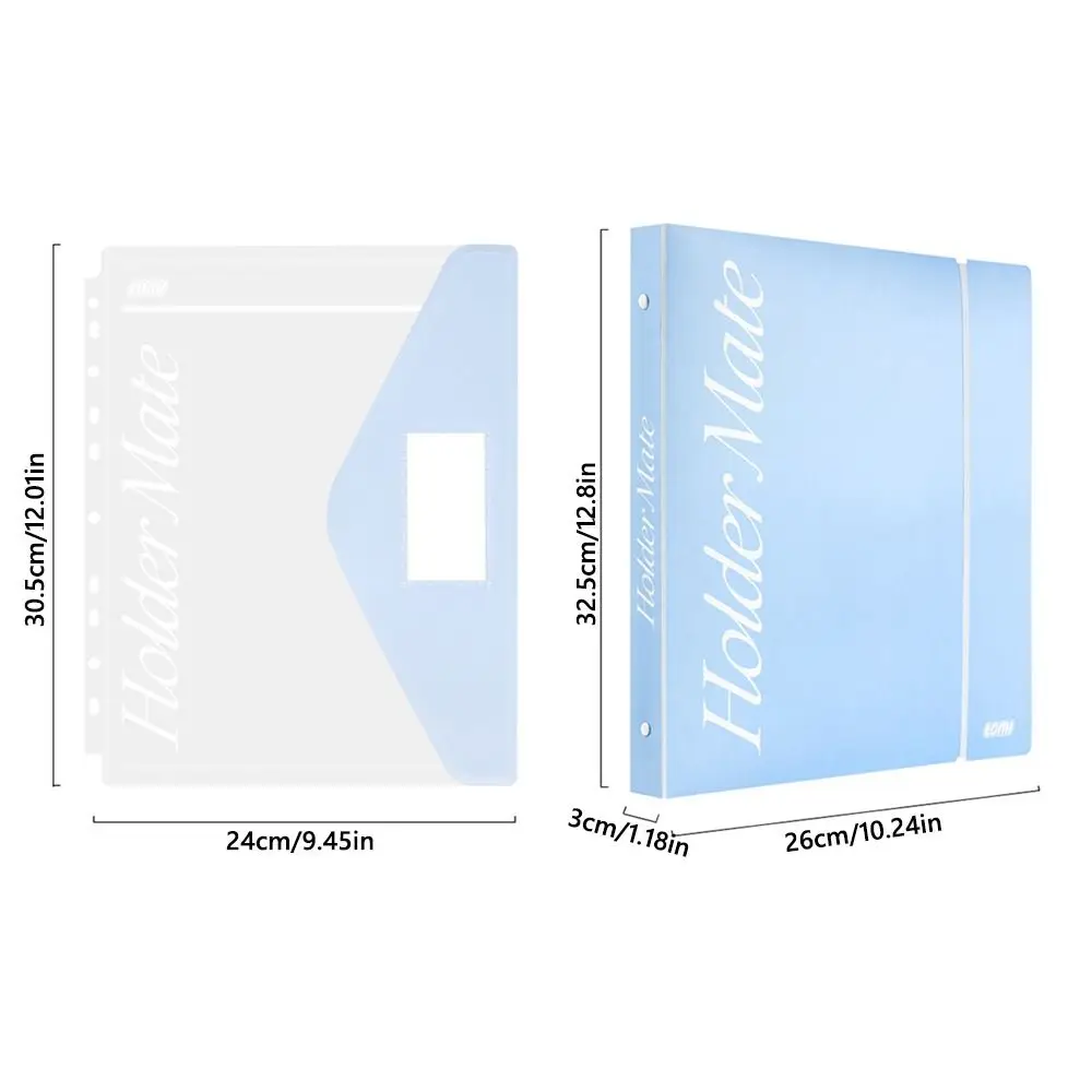 INS Style Loose Leaf A4 File Folder Detachable Students Stationery Data Book Transparent Exam Paper Storage Bag Students