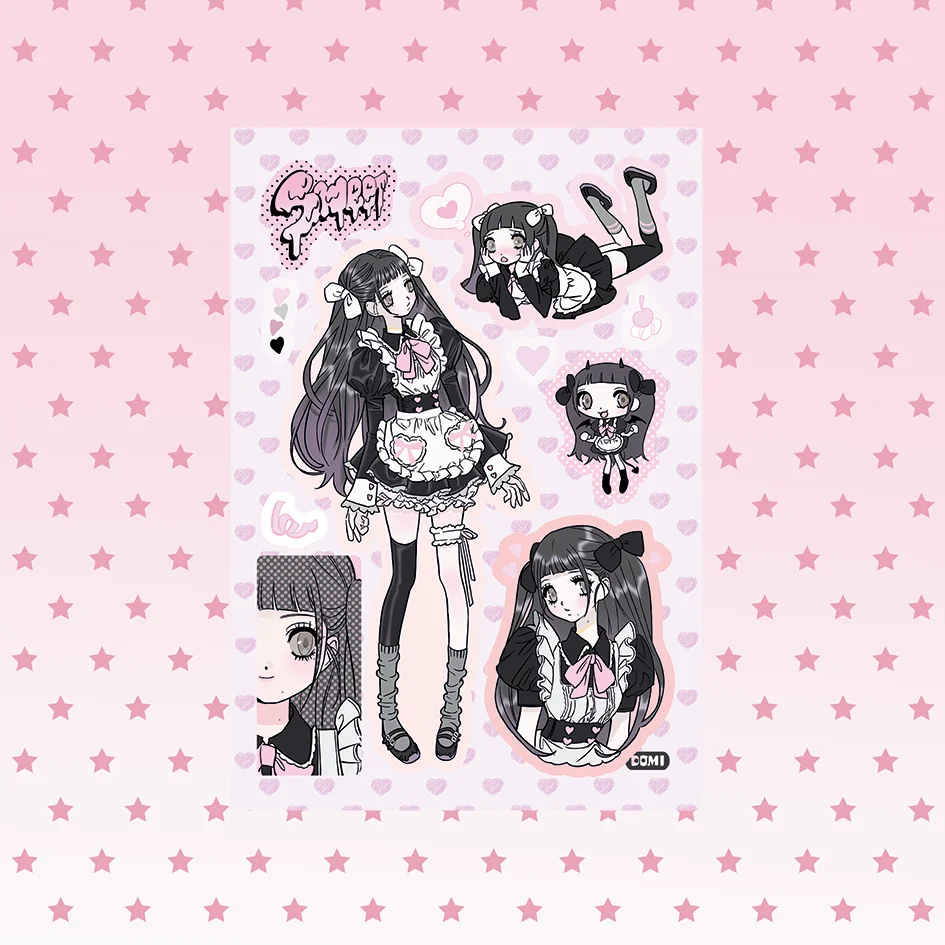 1/32PCS Korean New Domi Sticker Book Inner Pages Cute Girl Stickers Hand Account Notebook Diary Scrapbook DIY Decorative Sticker image 6