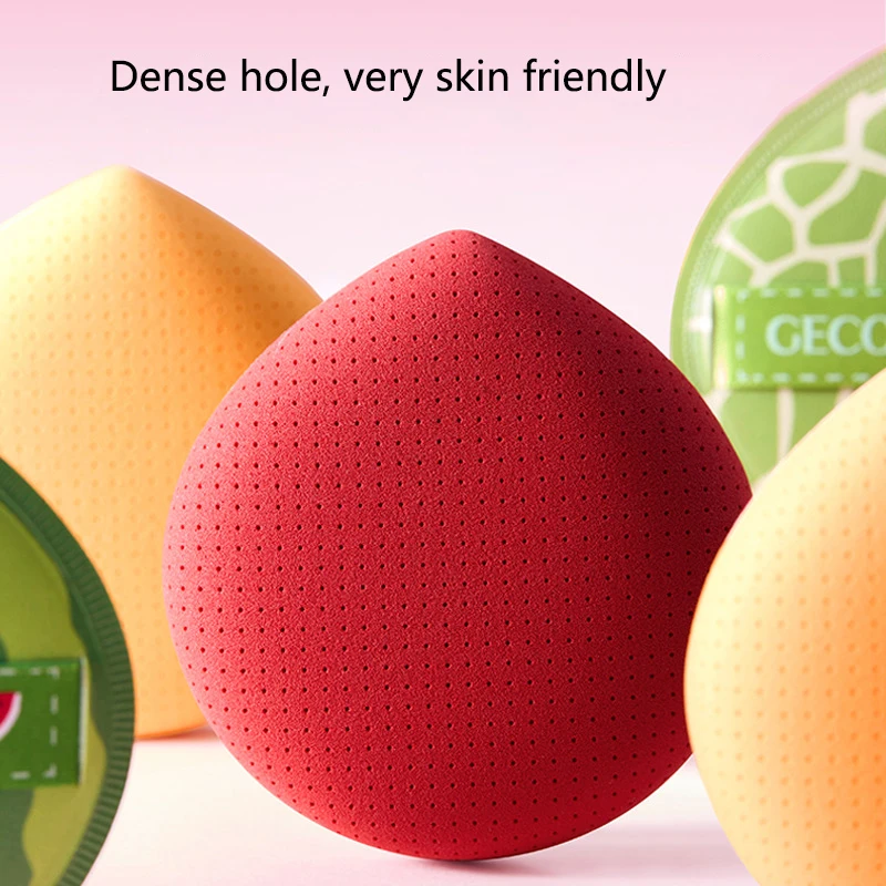 PU Lederen Oppervlak Cosmetische Bladerdeeg Nat Droog Gebruik Voor Vloeibare Foundation Poeder Vrouwen Make Up Gereedschap Briolette Dikker Zacht Poederdons