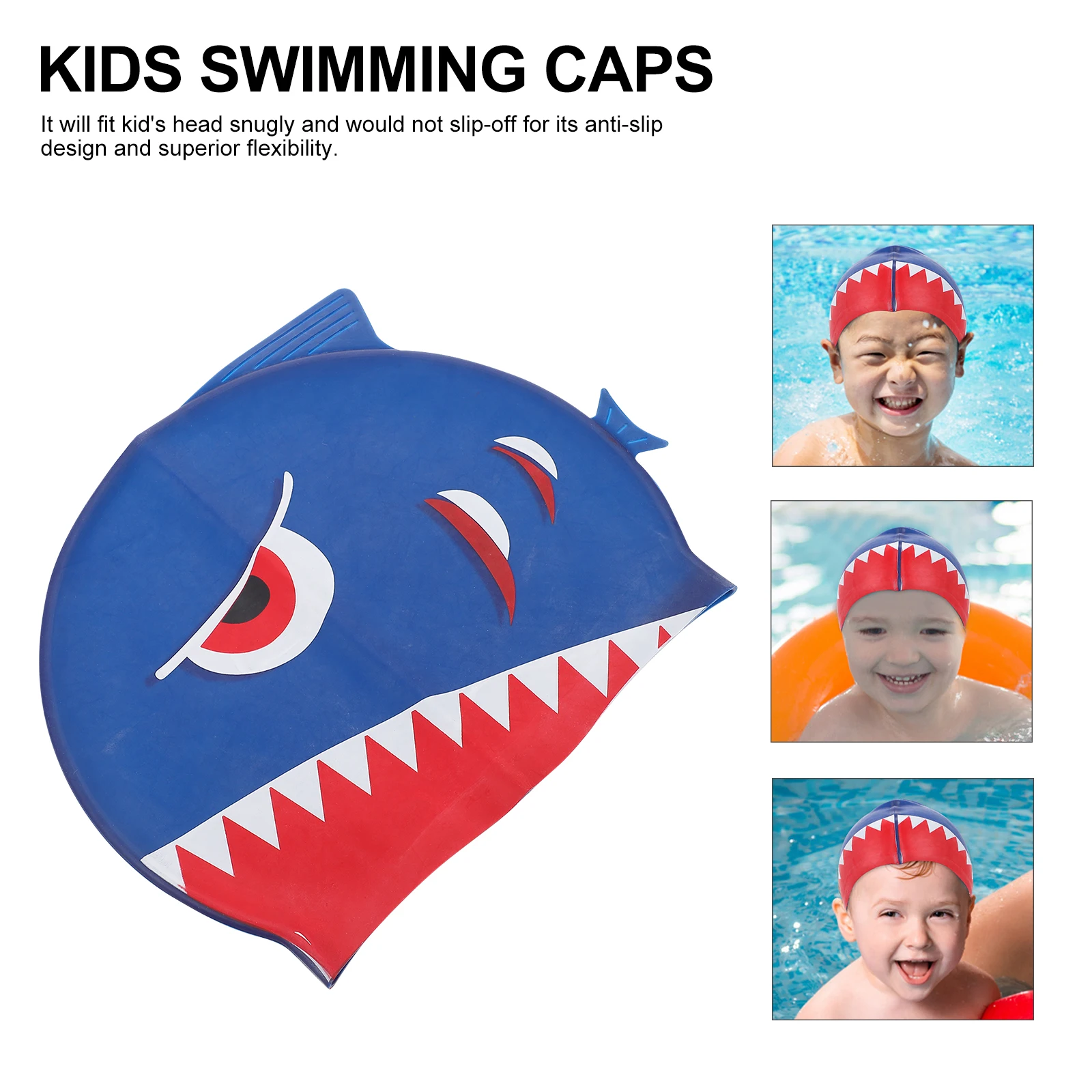 

Children Swim Caps Silicone Waterproof Design for Kids Swimming Protection Anti-Slip Elastic Cartoon Head Cover