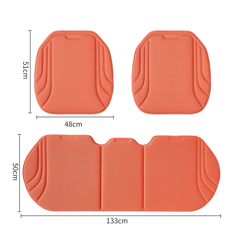 3Pcs All-Season Car Seat Pad Kit, Breathable Latex Fiber Cushions, Moisture Resistant Auto Full Seat Protective Mats