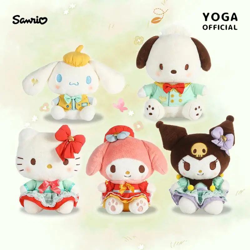 

20 см Kawaii Hello Kitty Kuromi My Melody My Melody Ginkgo Trail плюшевая кукла Pp хлопковая наполненная мультяшная плюшевая кукла милый орнамент