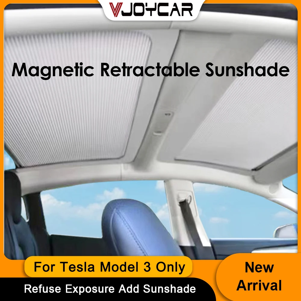 

Sunshade Net Front & Rear Sunroof Pads Convenient Foldable Shield Sun Visor For Tesla Model 3 Only Auto Interior Accessories