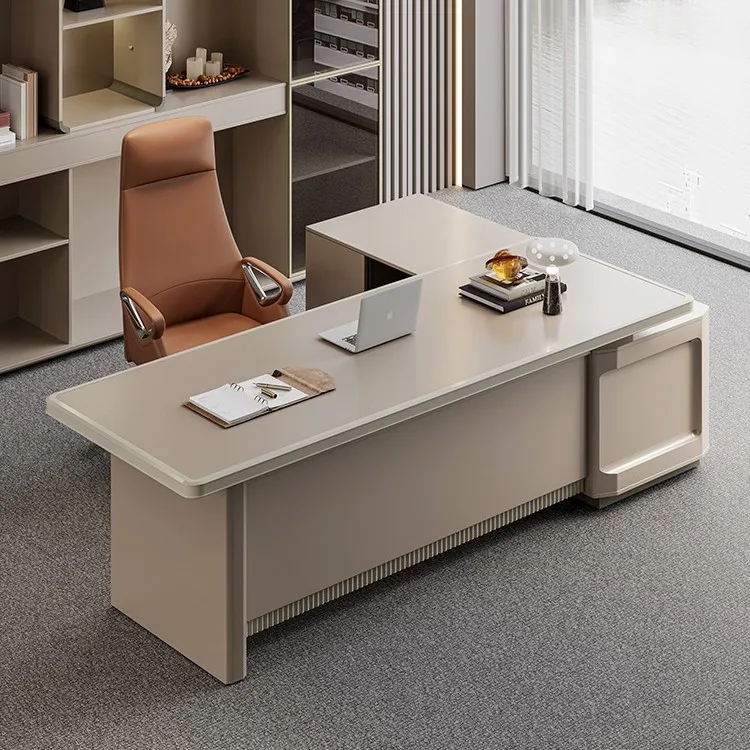 Light luxury desk boss simple modern high-end manager middle class president office table and chair combination