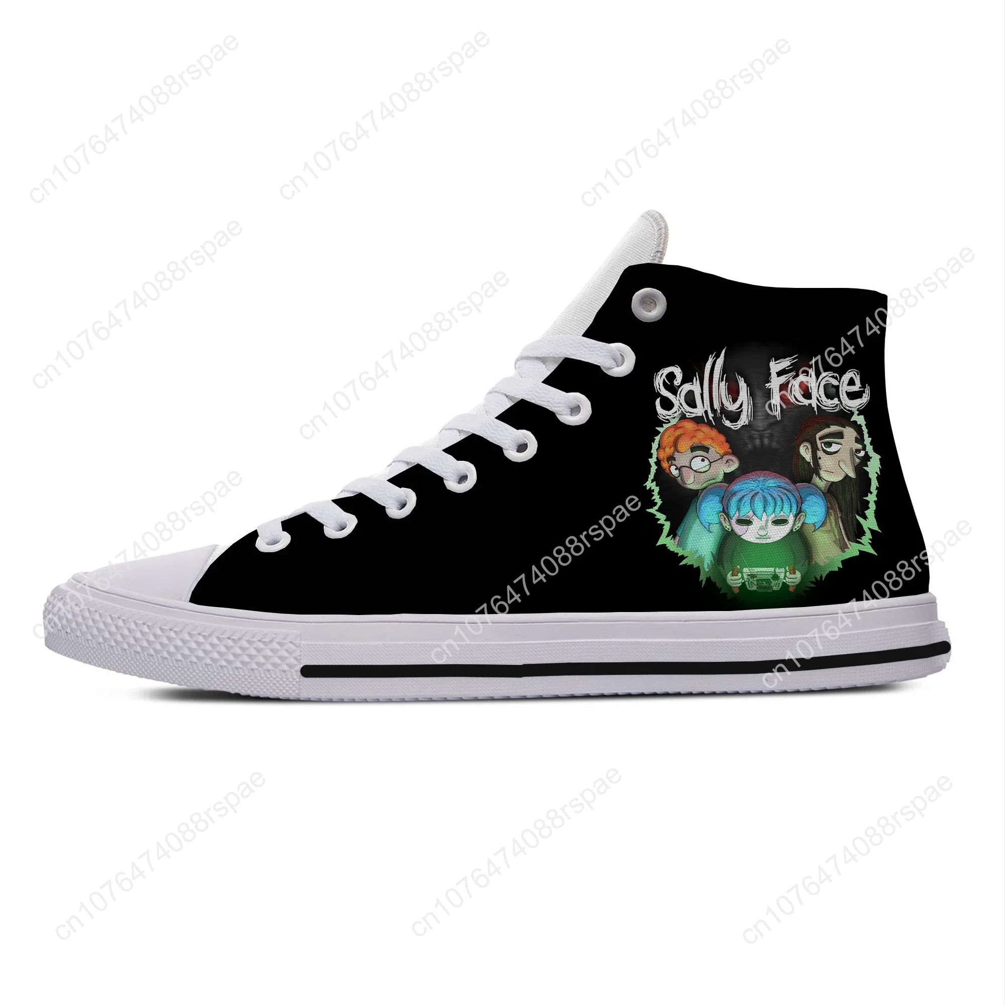 Hot Summer Game Sally Face Novelty Design Harajuku High Top Latest Canvas Shoes Men Women Casual Sneakers Classic Board Shoes