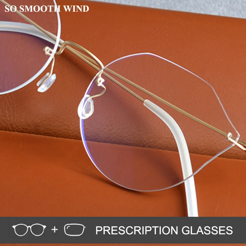 

Women Rimless Prescription Glasses Frame Butterfly Shape Spectacle Ultralight Female Optical Eyeglasses Screwless Makeup Eyewear