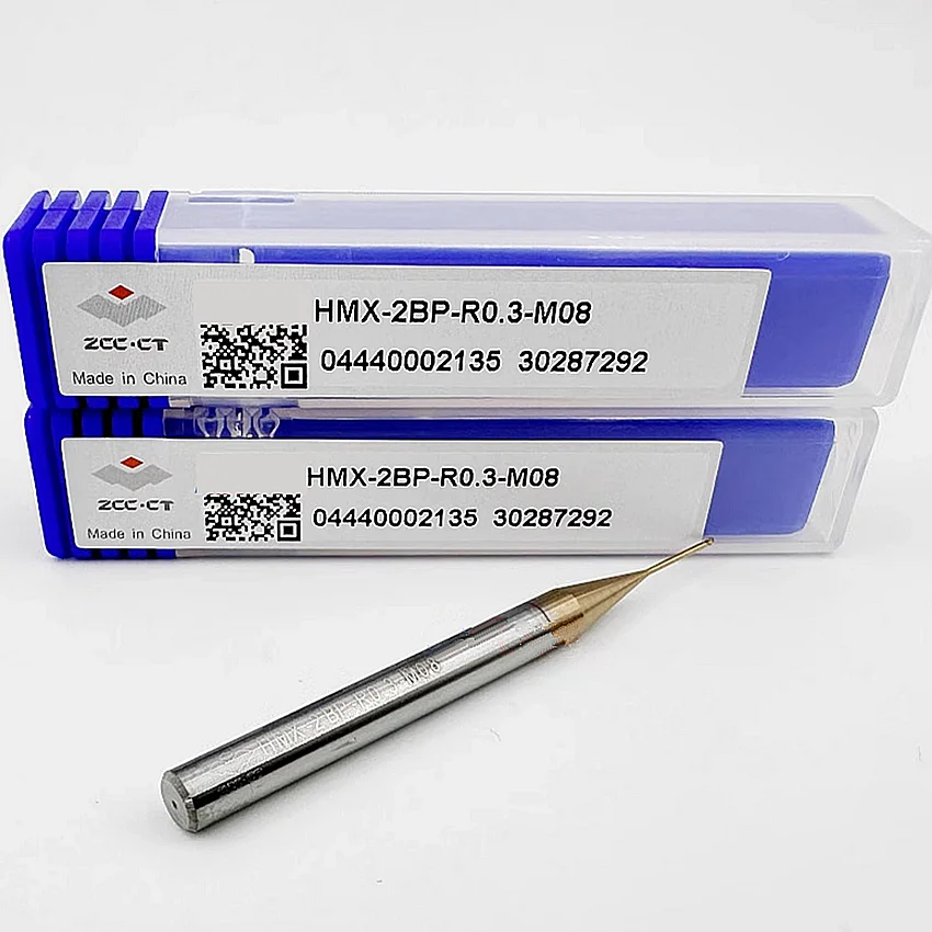 HMX-2BP-R0.3-M08 ZCC.CT HMX-2BP Two edge straight shank long neck short edge ball end mill 2 Flutes Ball Nose End Mill End Mills