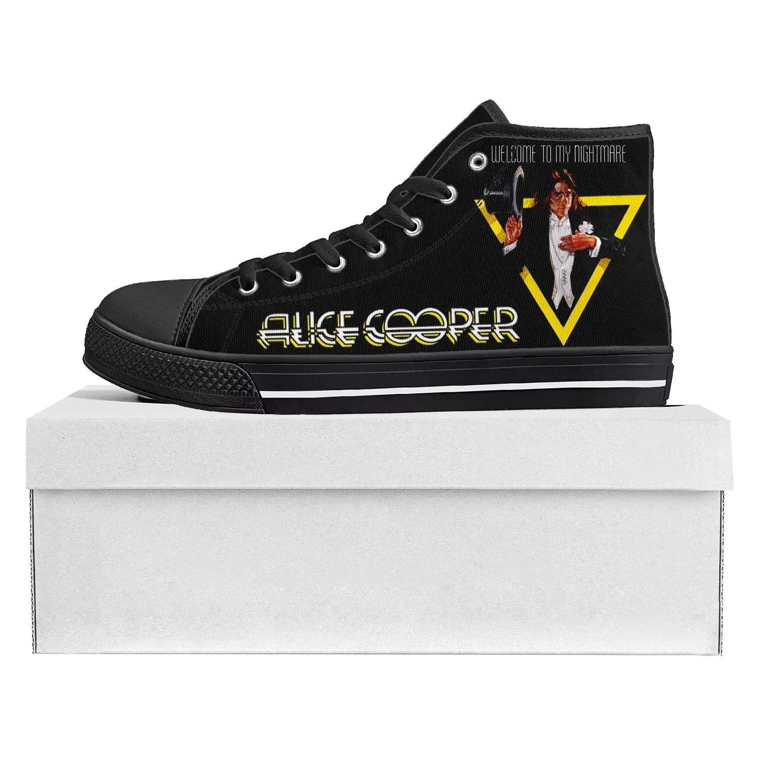 

Кроссовки Alice Cooper Rock Singer Pop High Top высокого качества для мужчин, женщин и подростков, повседневные парные кеды из канваса, обувь на заказ