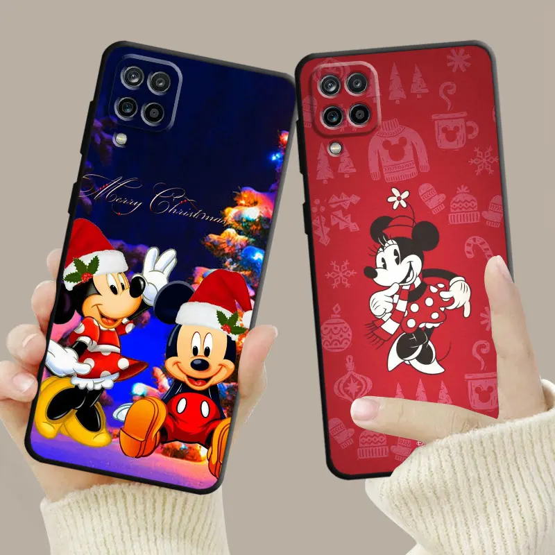 Case For Samsung Galaxy A05 A70 A50 A40 A30 A04 A03 Core A03s A02s A20s M52 M33 M23 Disney Mickey Minnie Merry Christmas Tree