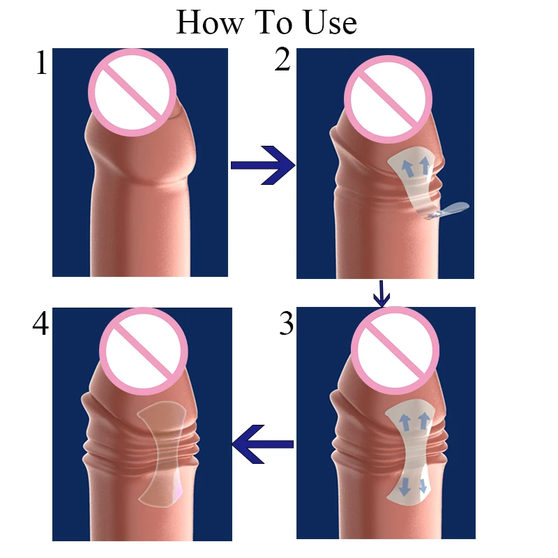 48PCS Foreskin Correction Cock Ring Foreskin Repair Stickers Penis Sex Toys For Men Delay Ejaculation Male Chastity Sex Shop