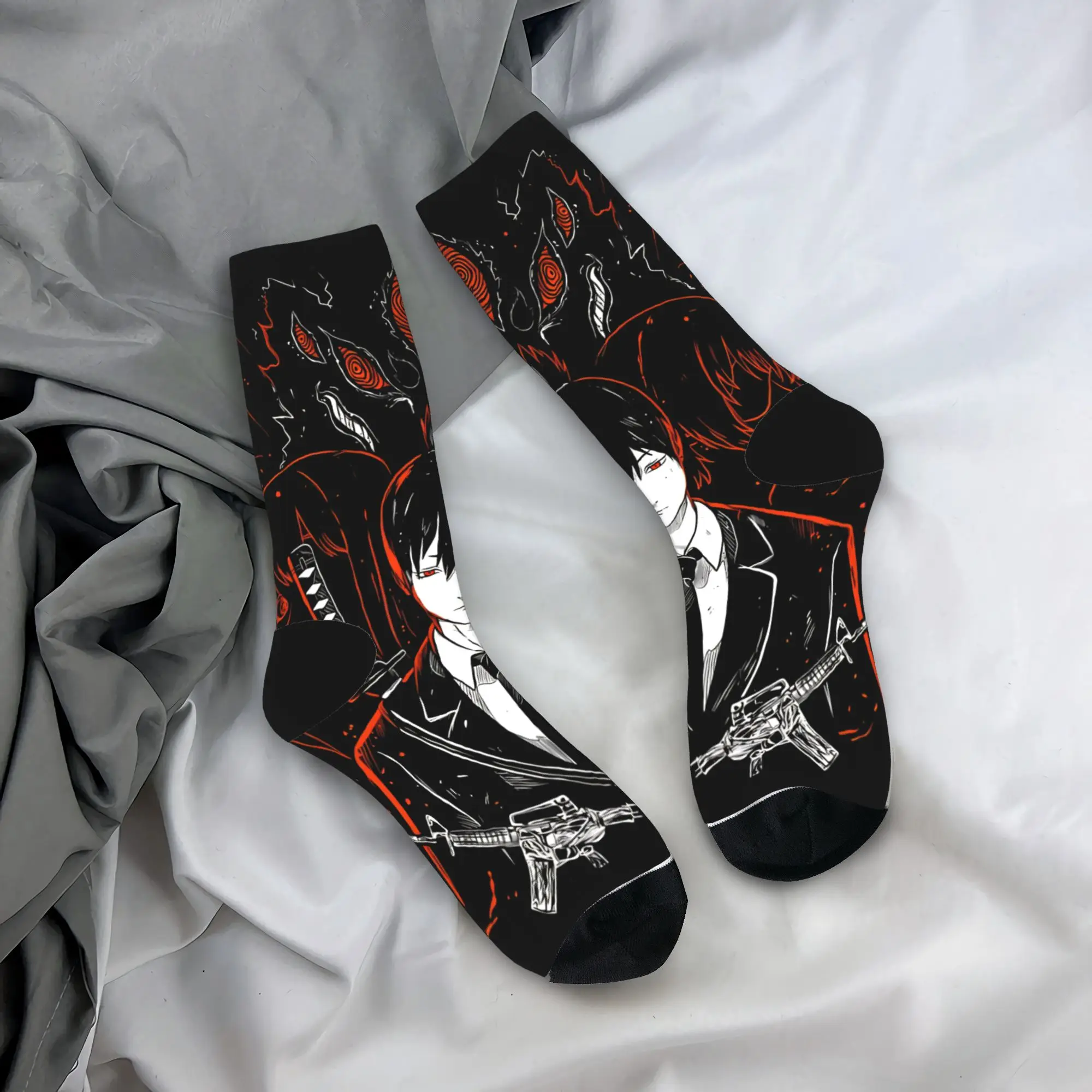 

Chainsaw Man Depressed Hunter Socks Non Slip Stockings Women Men Comfortable Outdoor Socks Autumn Korean Design Socks