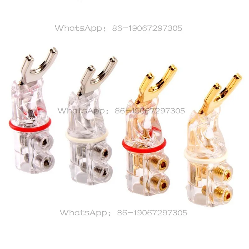 Y-plug, Audio Power Amplifier, Speaker Plug, Speaker Cable, Gold-plated Solder-free U-connector.