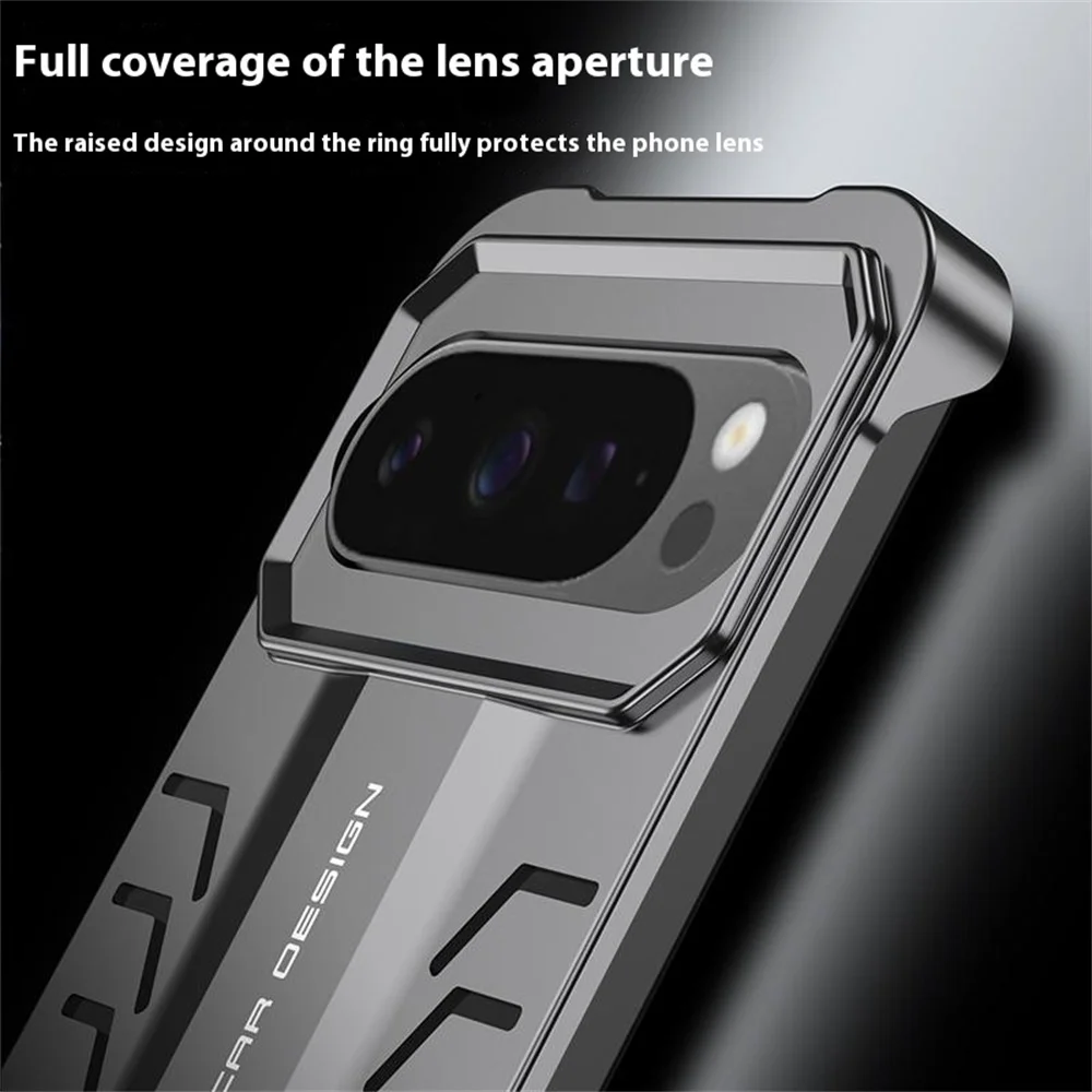 DYONG For Google Pixel 9 Pro XL Metal Case Snap-Open Design Heat Dissipation Shockproof Phone Cover - Titanium Silver