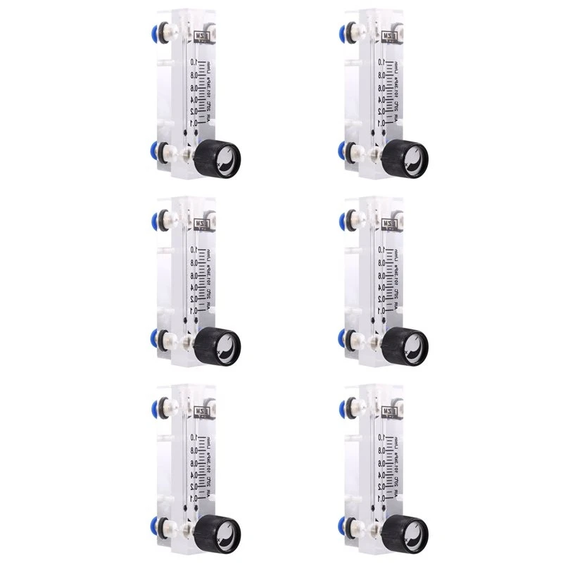 【Big deal】6X 4T 0.1-1L/MIN Acrylic Variable Area Flow Meter Adjustable Panel Mount Gas Rotameter Air Flow Rate Controller