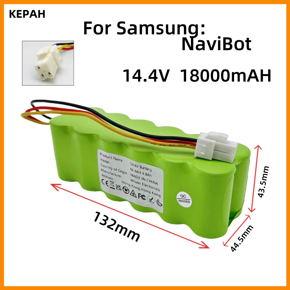 Suitable for Samsung sweeping robot battery 14.4V NI-NH 18000mAh applicable to SR8895 SR8840 SR8845 SR8855 VCA-RBT20 DJ96-00113C