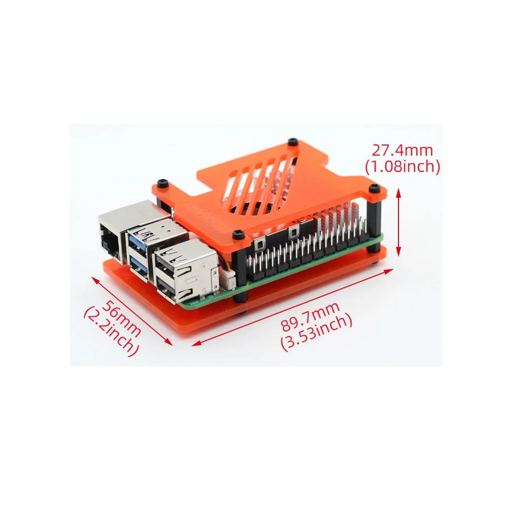 라즈베리 파이 5 아크릴 케이스 프로스트 인클로저 쉘, 파이 5 라디에이터 선풍기 액티브 쿨러