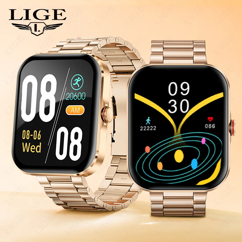 

Смарт-часы LIGE 2026: Спортивные, для фитнеса, с мониторингом сна, модные, 1.91 дюйма, с калькулятором, Bluetooth-звонками и сообщениями, люксовые, для женщин и мужчин