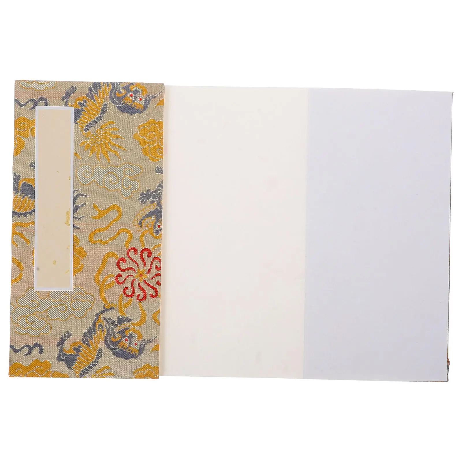 

Calligraphy Paper Blank Books Small Folded Pages Kirin Yellow 50 Sheets Exquisite Design Suitable for Painting Writing Travel