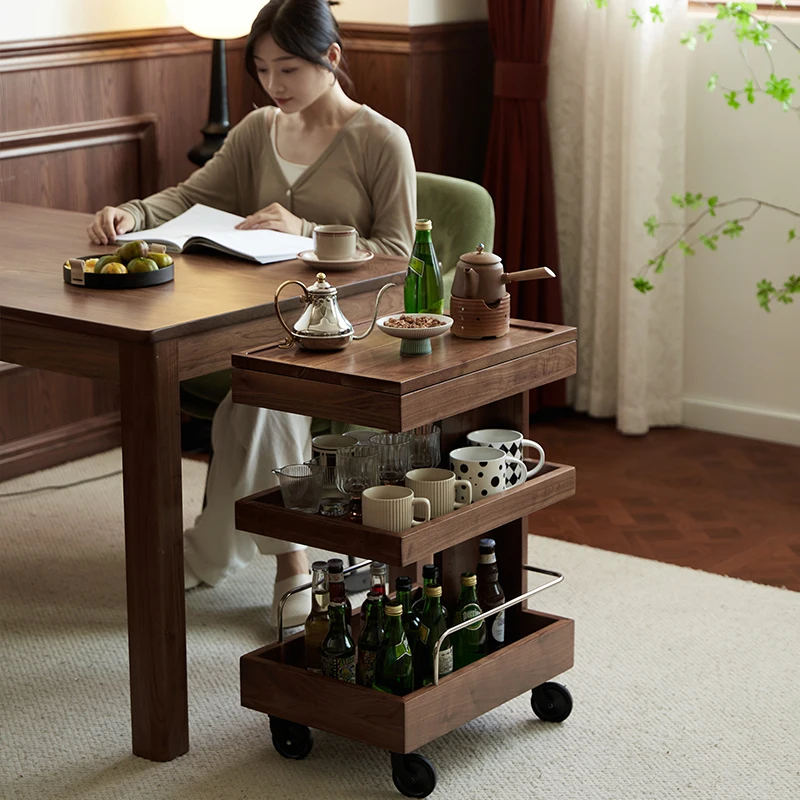 A few removable trolley shelves by the sofa