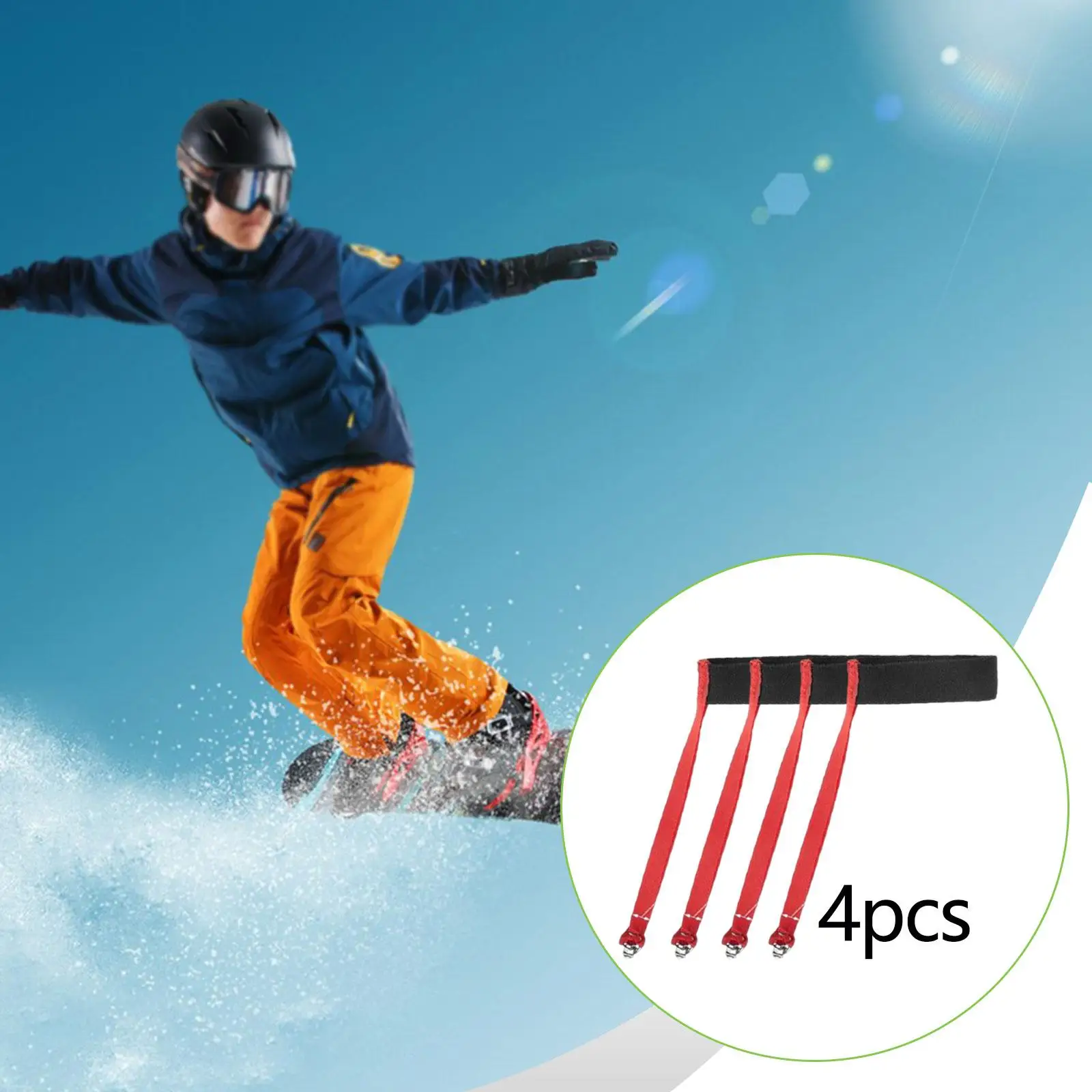 

Polyester Ski Glove Leash Elastic Wrist Strap with Metal Clips for Outdoor Winter Sports Accessory
