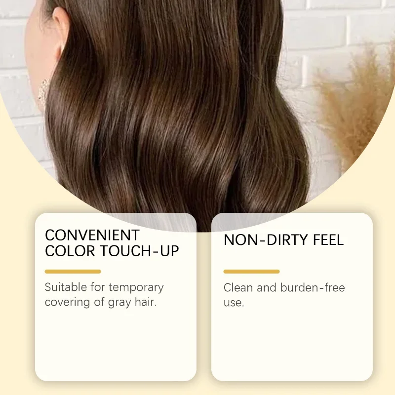 

Temporary Hair Styling Stick Coffee Brown for Natural Fashionable Look Easy Coloring Hair Coverage Daily Hair Styling