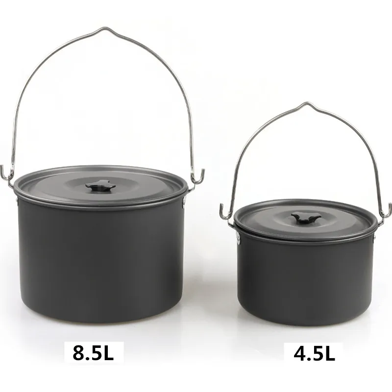 

High Quality Health Lightweight Cooking Pot Outdoor Camping Portable Hanging Pot Non Stick Alumina Material