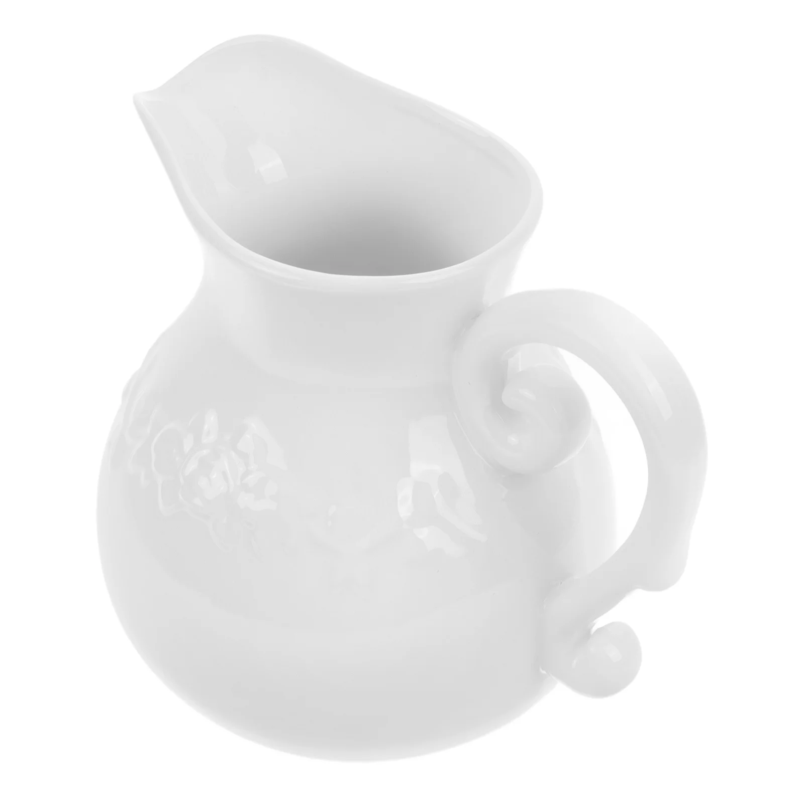 

White Ceramic Milk Pitcher Creamer Handle Multi-Use Coffee Latte Serving Milk Jug Ceramic Creamer with Handle