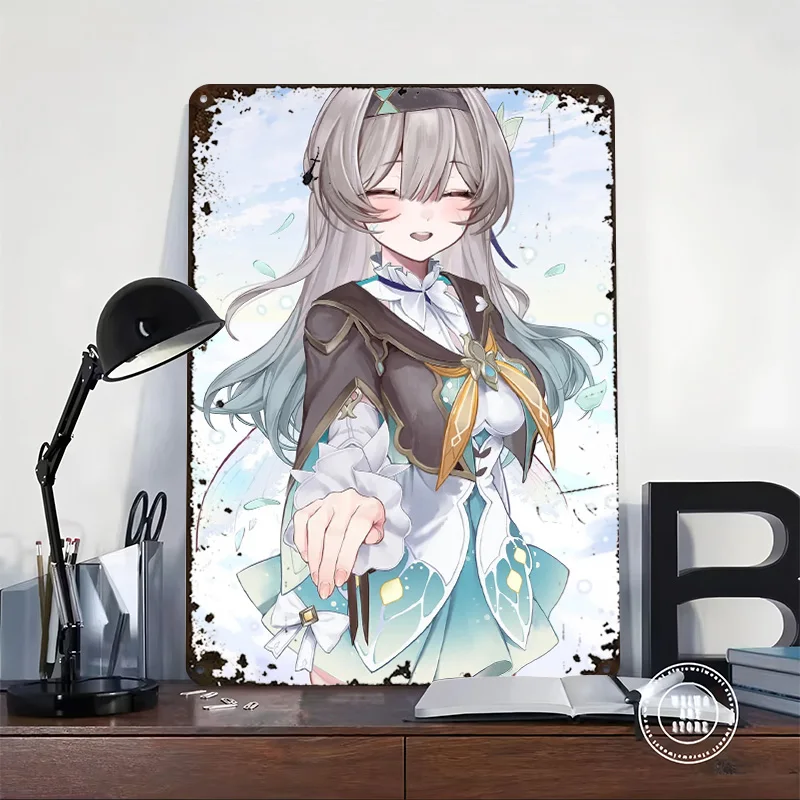 Honkai Star Rail Firefly Tinplate Poster Custom Wall Art Vintage Metal Signs Retro Tin Plaque for Home Decor Accessories House