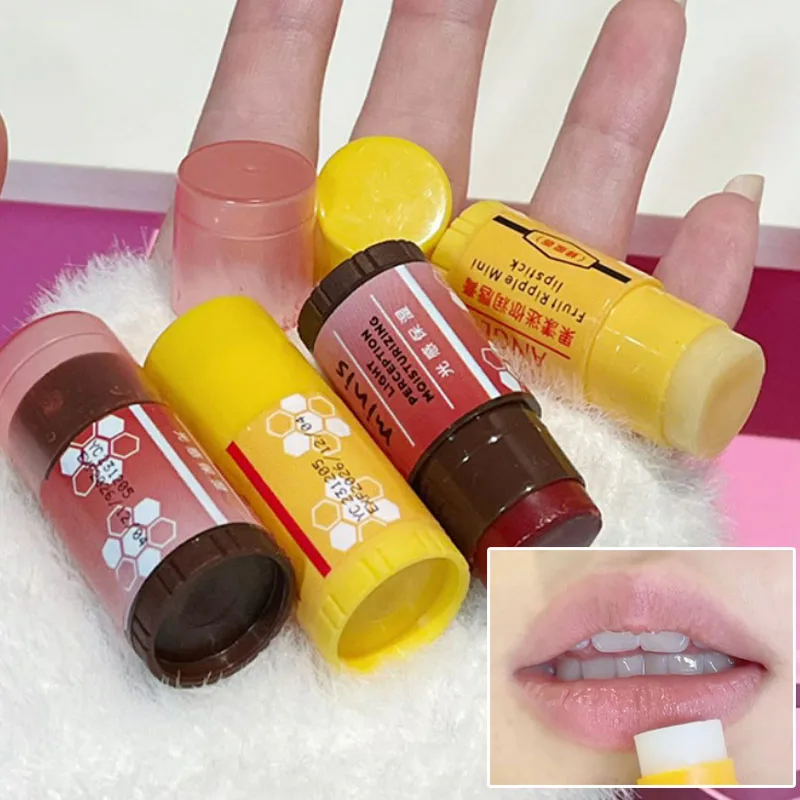 Mini conjunto de bálsamo labial colorido de frutas, duradouro, reduz lipline, batom hidratante, anti-envelhecimento, anti-secagem, cuidados com os lábios, cosméticos, maquiagem