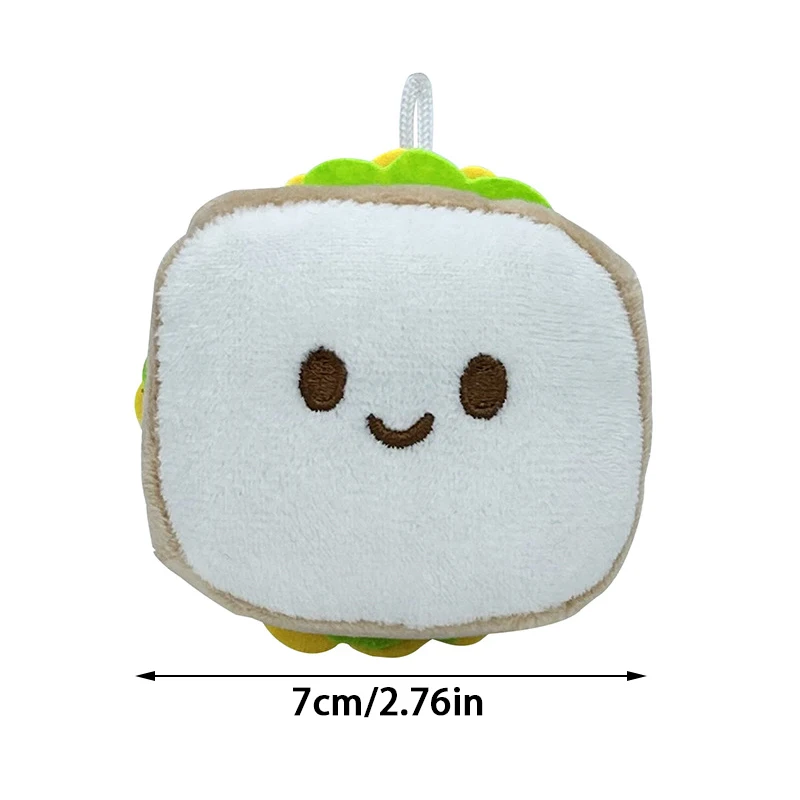 Cartone animato Hamburger peluche ciondolo borsa panino creativo Toast portachiavi fascino bambola di pezza giocattoli peluche fibbia chiave accessori regali