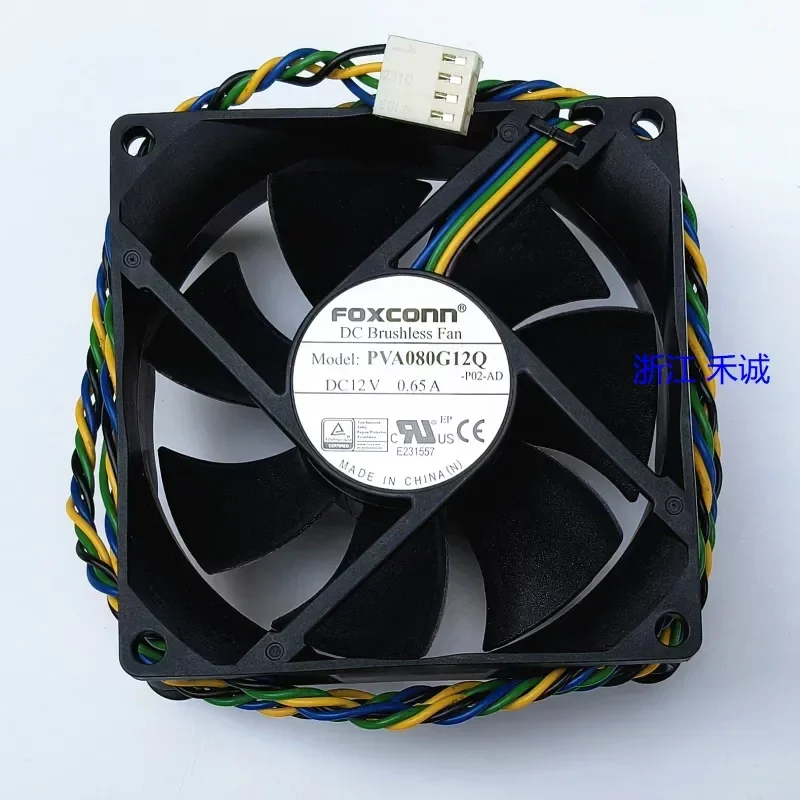 New Computer Case Fan for Lenovo Foxconn 8025 8CM Temperature Control PVA080G12Q 12V 0.65A