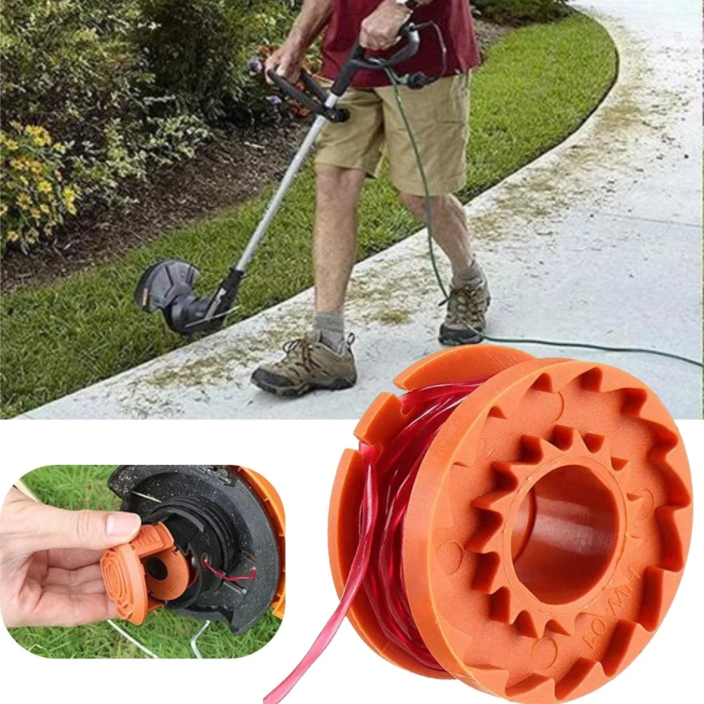 Replacement Trimmer Rope&Spool Set,With Spool Line Cover,Durable Power Tool Part For WORX WA0010 Wg150 151 152 153 155 156
